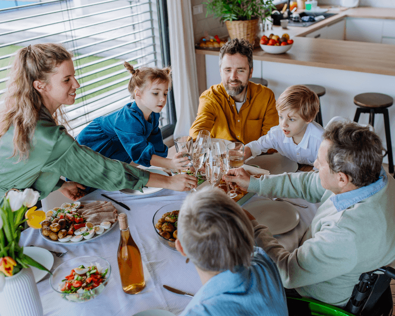Sitting down for dinner as a family