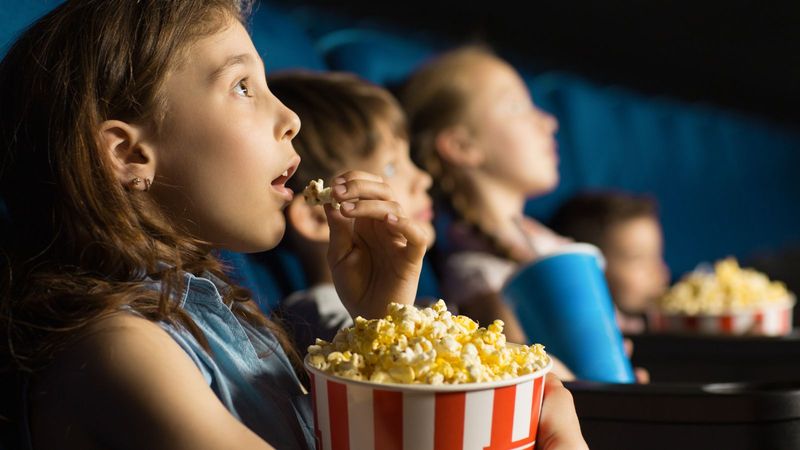 Going to the movies and getting popcorn