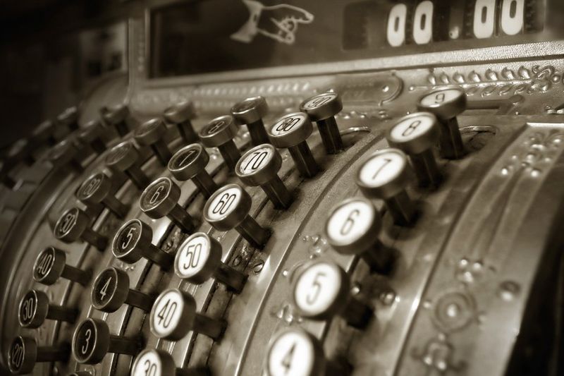 The cha-ching of a mechanical cash register