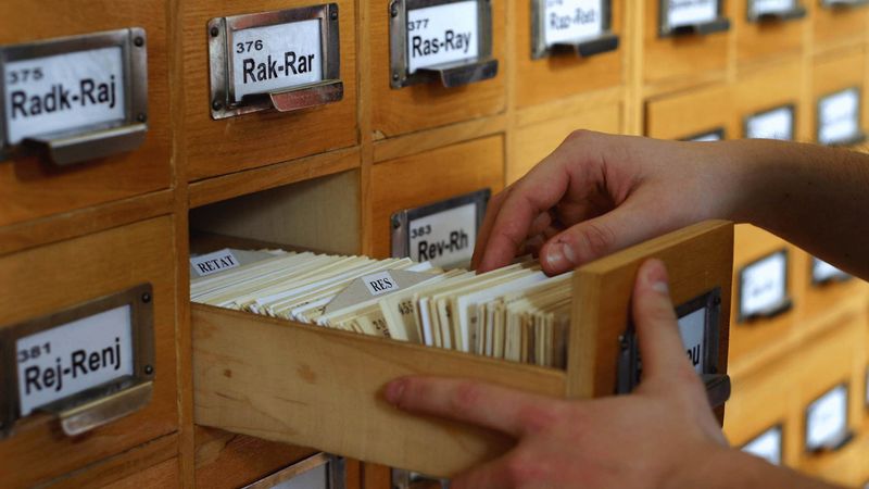 The rhythmic flip of library catalog cards