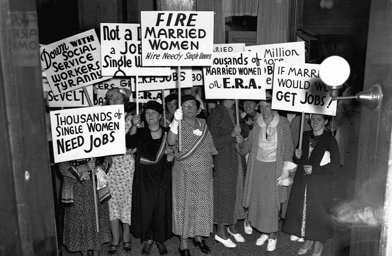 Women were expected to quit their jobs after marriage