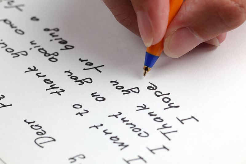 Writing thank-you notes by hand
