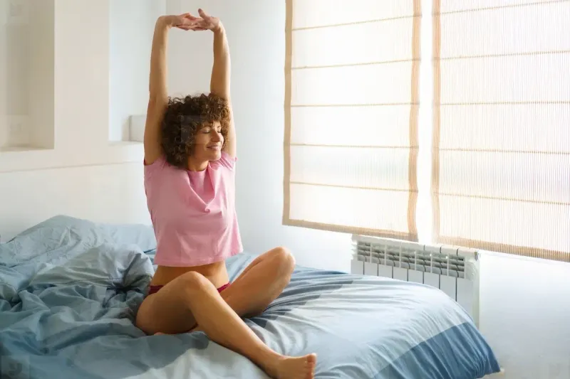 Start your day with a stretch and a slow breath.