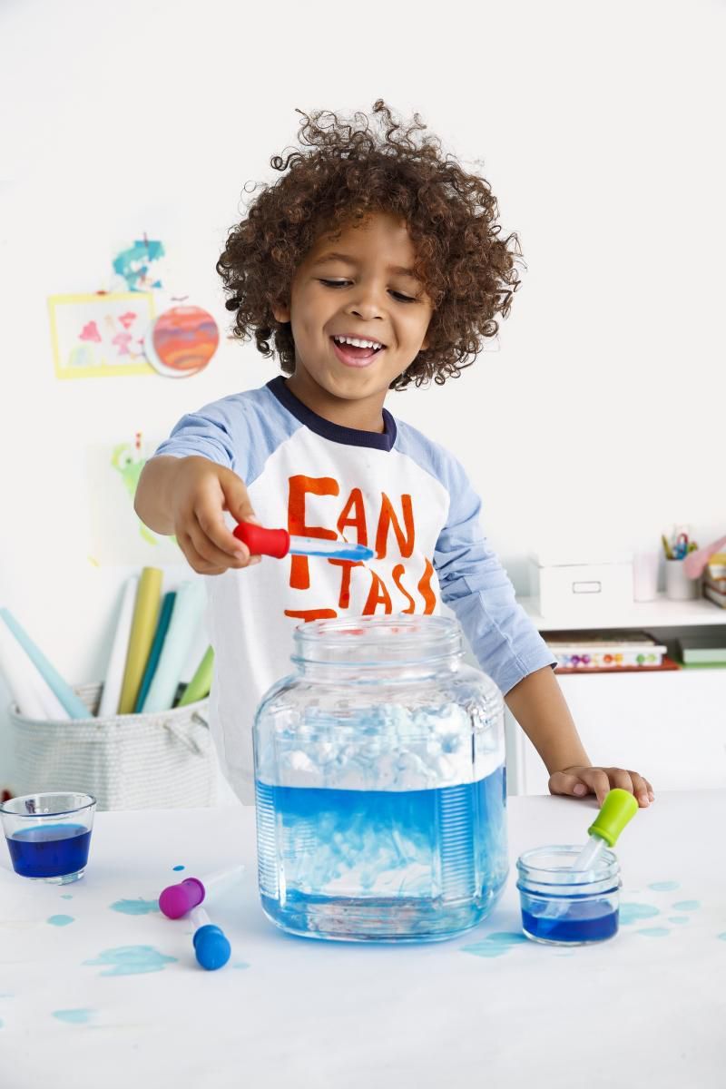 Helping with messy science projects at midnight