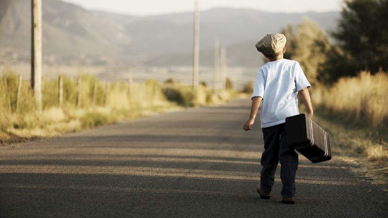 Walking to school alone from a young age