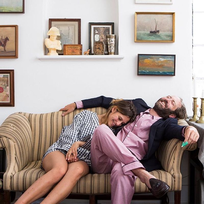 Wearing old pajamas around each other