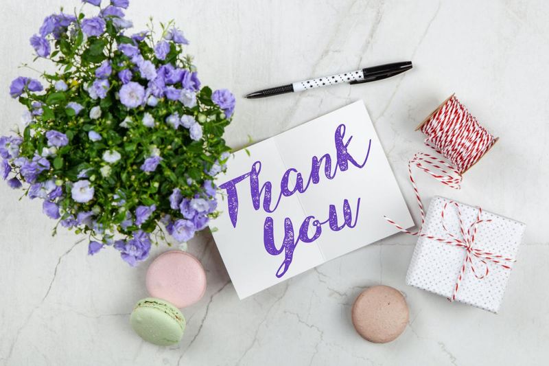 Sending thank-you notes for gifts