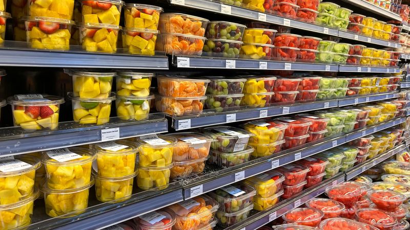 Pre-cut fruits and veggies for double the price