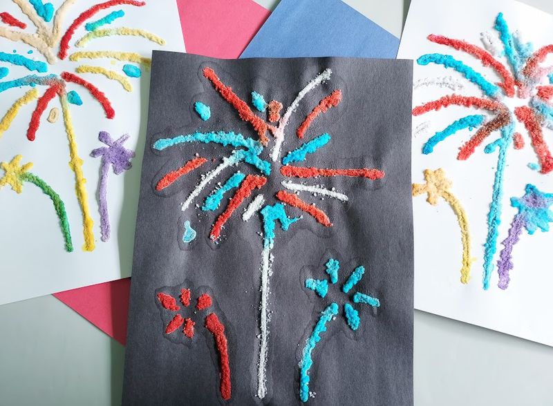 Firework Salt Paintings