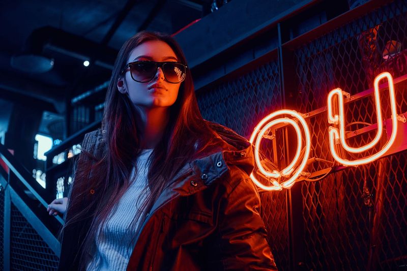 Wearing sunglasses indoors “to look cool”