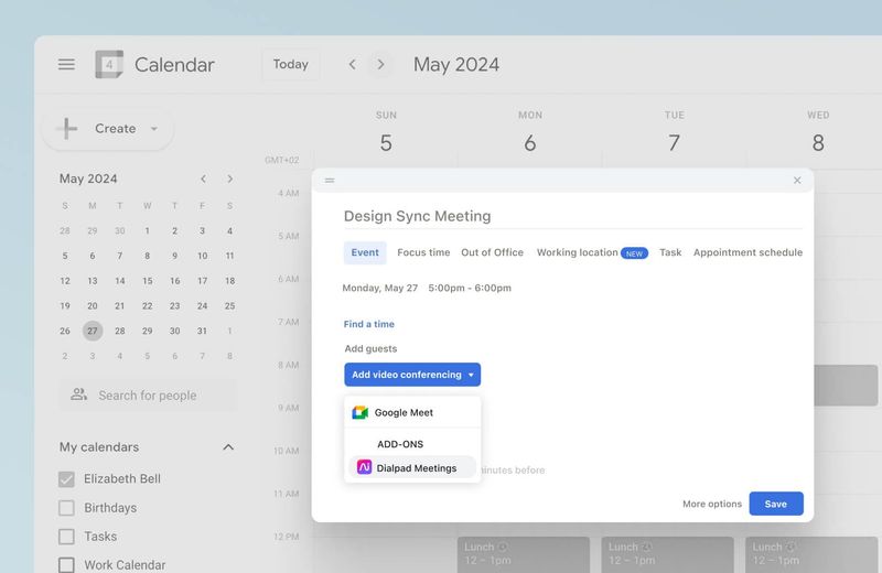 Sending a calendar invite for coffee