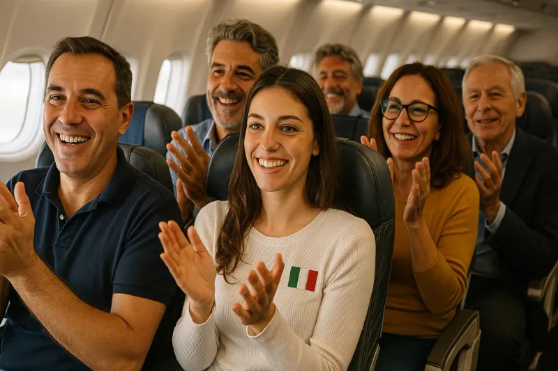 Clapping when the plane lands